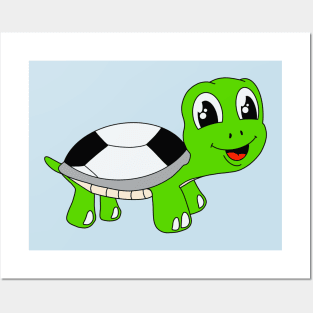 Funny Kids Football Turtle Posters and Art